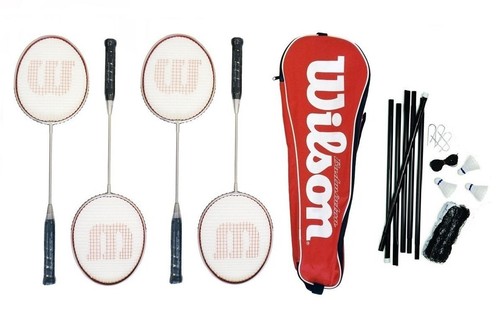 Wilson Tour 4 Racket Badminton Set With Net, Post & Shuttles RRP £80