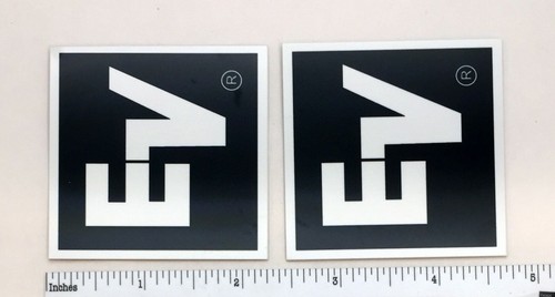 EV Electro-Voice Speaker Badge Logo Emblem Square Aluminum Pair EV-MTL1  - Picture 5 of 7