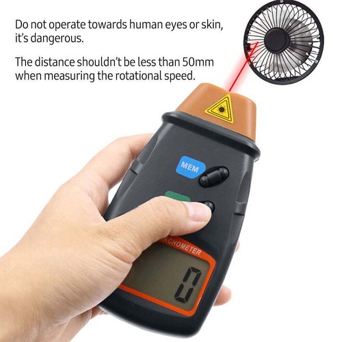 Laser Non-Contact Motor Speed Meter with Digital Photo Tachometer 2.5RPM-99,999R - Foto 5 di 19