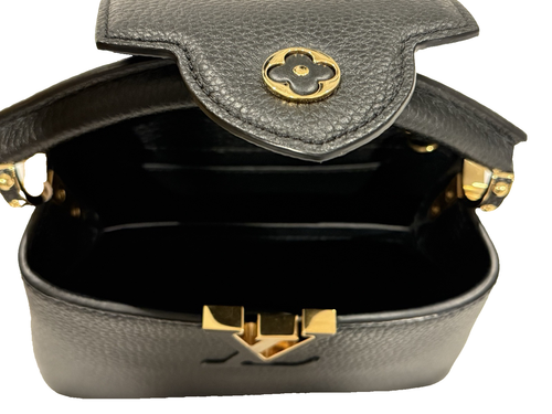 LOUIS VUITTON Capucines Microchip Mini Black Leather Bag, Box, w Dust/Gift Bag - Picture 6 of 21