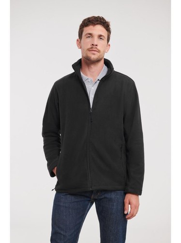Mens Fleece Jacket Full Zip Up Plain Soft Warm Outdoor Zipped Jumper Russell - Picture 11 of 30