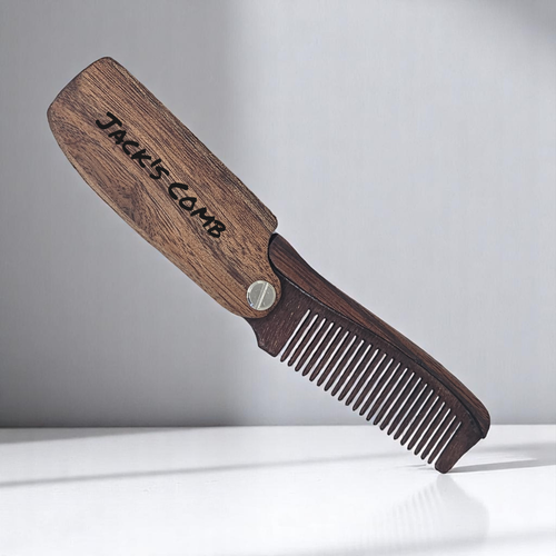 Peine de sándalo hecho a mano personalizado, peine de bolsillo personalizado de madera de nogal para hombre - Imagen 6 de 7