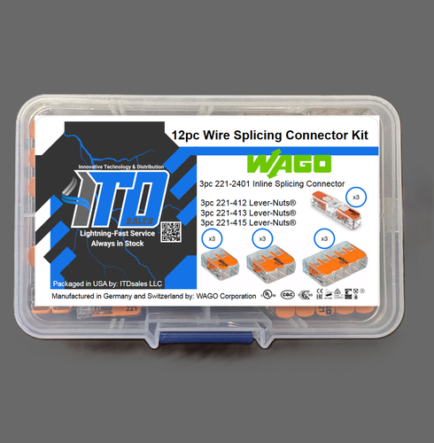 WAGO Lever Nuts 12pc Wire Splicing Connector Kit with Case - Picture 15 of 15