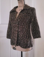 St. Ambecco  Cardigan Sweater Brown Speckled Size Small