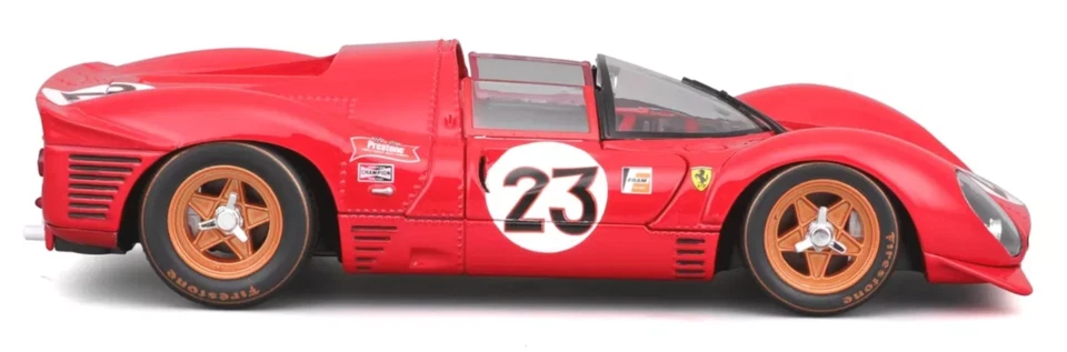 Coche de carreras Ferrari 1966 Le Mans Racing 1:24 vintage 18Racer12 carrocería de metal construida a medida Foto 4 de 4