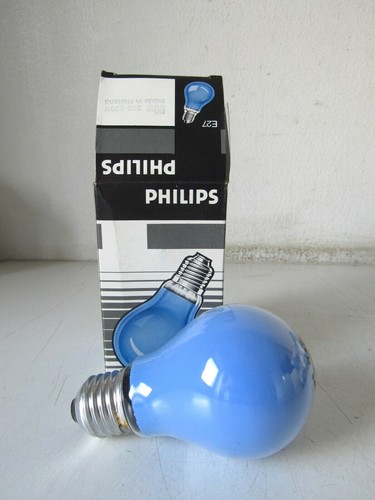 LAMPADINA  PHILIPS COLORATA BLU ANNI 60/70 VINTAGE  - Imagen 1 de 6