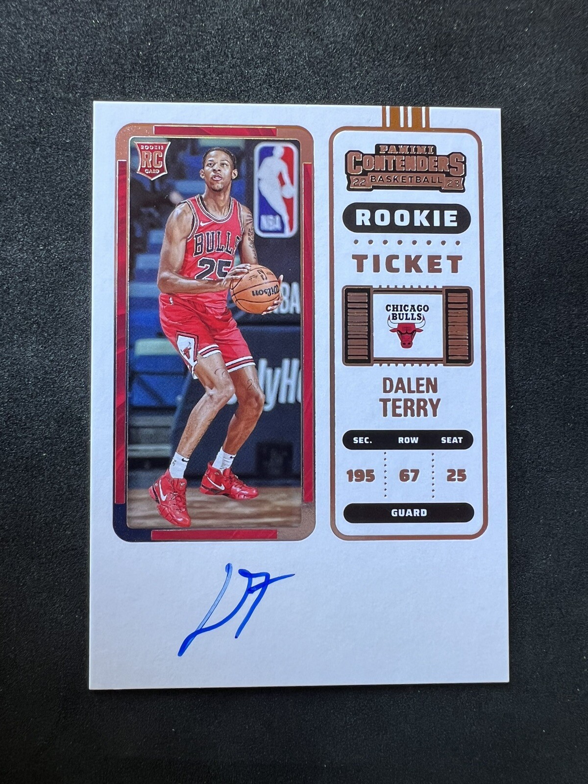 2022-23 Panini Contenders Dalen Terry Rookie Ticket Autograph Auto #141 RC Bulls