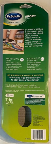 Dr. Scholl's ~ Sport Insoles w/Massaging Gel ~ Men's Size 8-14 ~ Brand New - Picture 2 of 2