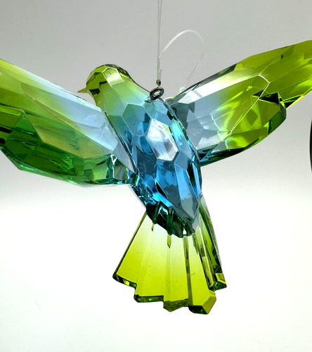 Ganz Crystal Expressions Acrylic Hummingbird Ornament Suncatcher Lt Green/Blue - Picture 7 of 8