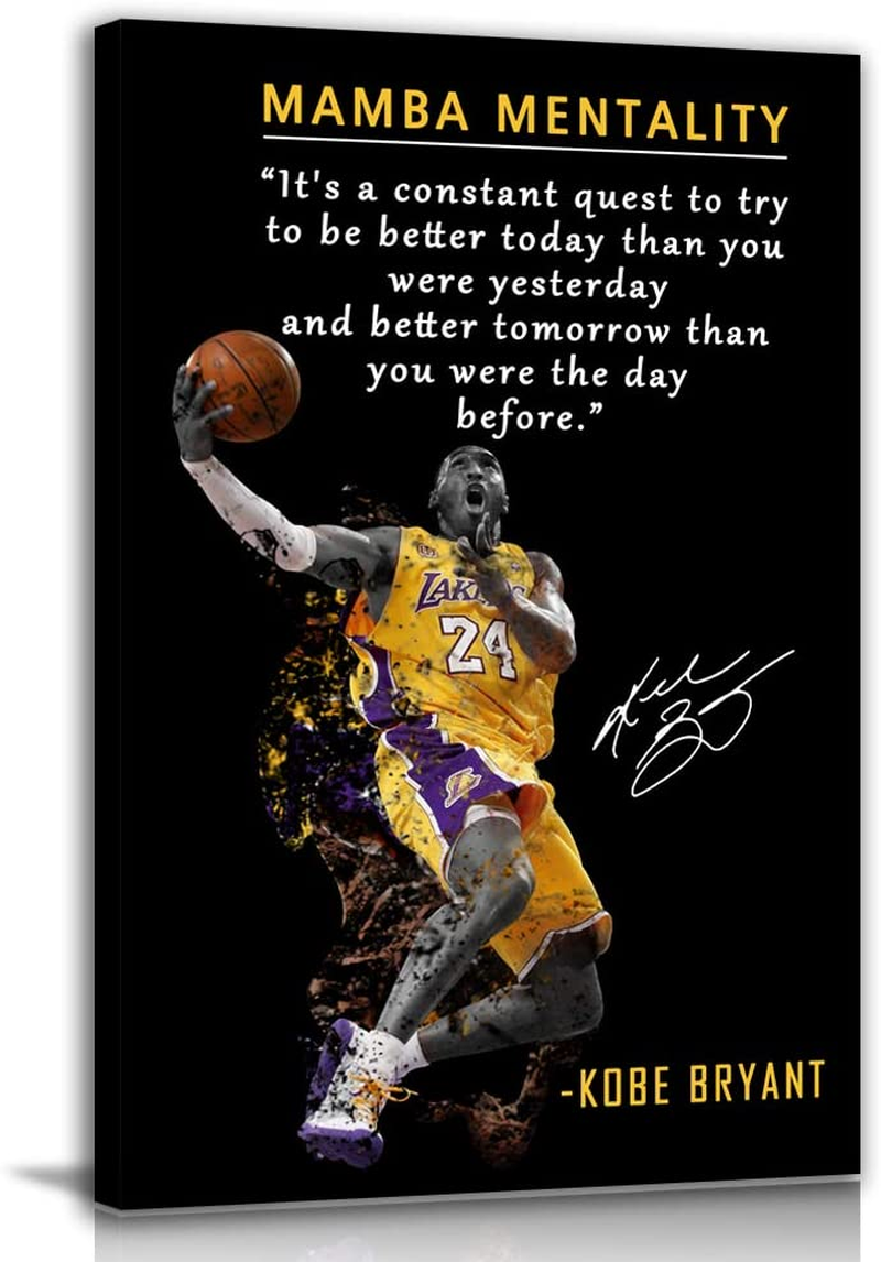 趣味+スポーツ+実用 KOBE BRYANT THE MAMBA MENTALITY Kobe Bryant Inspirational Poster Canvas Wall Art • Mamba