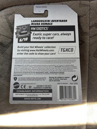 New 2018 Hot Wheels Lamborghini Aventador Miura Homage - KMart Exclusive! #W3 - Picture 5 of 5