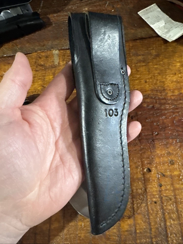 Vintage Buck 103 Skinner Knife, 1972-1986, Black Handle, Steel Fixed Blade — 第 4/4 张图片