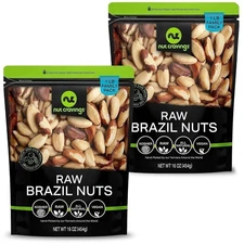 Nut Cravings Raw Brazil Nuts – Unsalted, No Shell, Whole, 2 Pack (16oz)