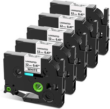 TZ-231 TZe-231 PT-D210 5PK For Brother P-Touch 12mm Label Maker Tape White 1/2"