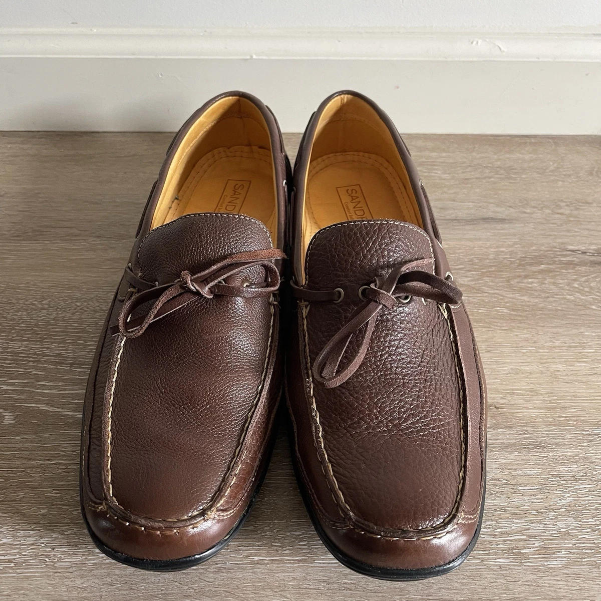 Brown Leather Upper Casual Sandro Moscoloni Shoes for Men  display picture 3