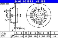 Set 2x Bremsscheibe für Ford Mondeo V CE Limo CD Turnier CF ab 14-> ATE