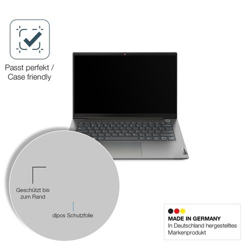 2x Schutzfolie für Lenovo ThinkBook 14 Gen 4 Plus matt - Anti-Shock 9H Folie - Afbeelding 6 van 7