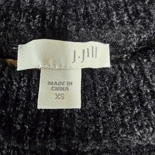 J. Jill Damen XS schwarz Blumenmuster Langarm Stehkragen flauschiger Pullover Seide - Bild 6 von 9