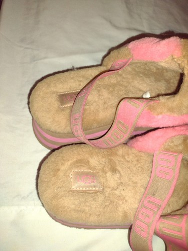 Ugh Platform Slippers Pink And Brown Women's Size 10.5 - Picture 3 of 5