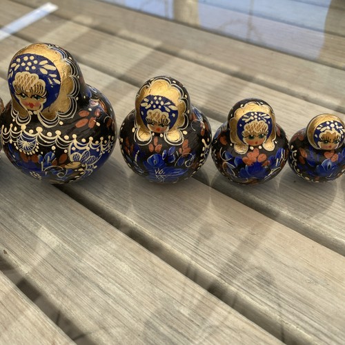Matroschka 10 Puppen Wunderschöne Farben Handgemalt Russland Sowjetunion - Bild 8 von 17