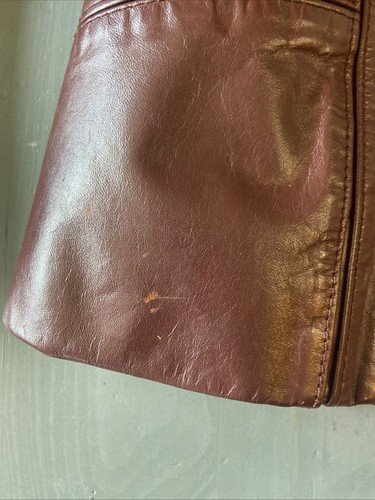 Berman’s Vintage Borgoña Granate, Cuero Mujer’s Chaqueta Talla 10 - Imagen 7 de 16