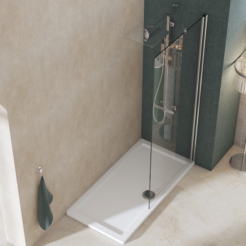Walk In Wet Room Shower Enclosure Screen Panel 8mm Easy Clean Glass Support Arm - Picture 27 of 43