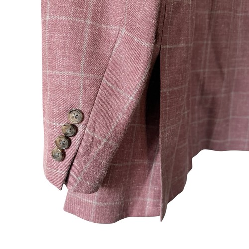 Lauren Ralph Lauren Men's Pink Windowpane Check Sport Coat 48R Wool Silk Linen - Bild 6 von 14
