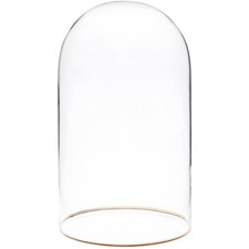 Plymor 4" x 7" Glass Display Dome Cloche with Gold Rim no Base