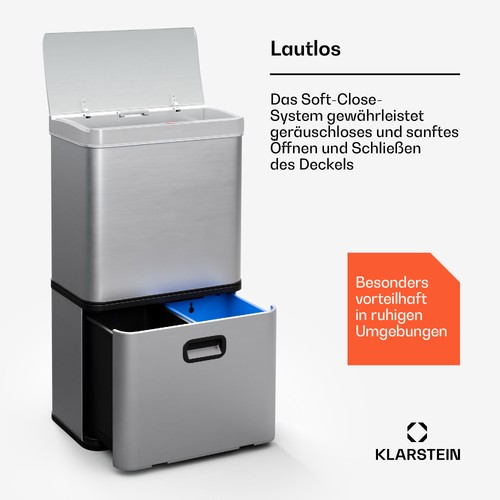 Mülleimer Küche 56L 3 Fach Abfalleimer mit Sensor Trennmülleimer Mülltrennsystem - Bild 4 von 7