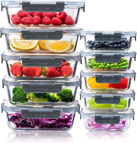 Igluu Meal Prep Glass Food Storage Containers 10 Pack, Glass Meal Prep Contai... - Picture 12 of 12