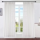 Pinch Pleat Curtain, 40 W x 88 L inch Light Filtering Linen Curtain Drape Pan...