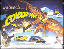 Condorman ORIGINAL Quad Film Poster Disney Michael Crawford Oliver Reed 1981