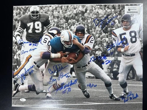 Minnesota Vikings Purple People Eaters Signed 16x20 JSA COA - 11 Sigs Carl Eller
