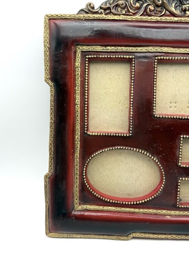 Cornice portafoto vintage ornata 7 slot per foto free standing o da appendere senza vetro - Foto 2 di 7