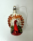 Antique Glass Christmas Bauble ~ Peacock ~ Vintage