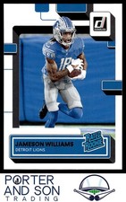 Jameson Williams RC 2022 Donruss #308 Detroit Lions Football Card