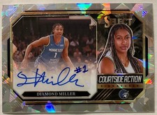 WNBA 2024 Select Courtside Action Signatures Ice Prizm Diamond Miller Auto