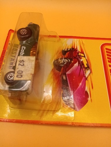 Matchbox Mustang Cobra (1980) Lesney Green Toy Car on Card Has Creases - Picture 3 of 12
