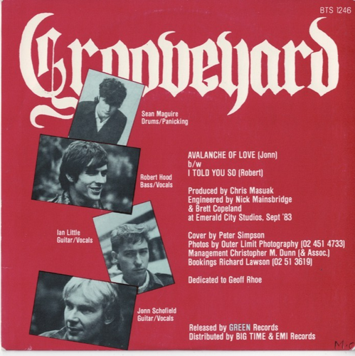 GROOVEYARD Avalanche of Love 7" VINYL w/PS 80s AUSSIE GARAGE Minuteman - Picture 2 of 3