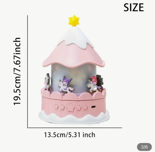 Kuromi My Melody Projector Sanrio Night Light USB Powered 360 Rotation Kawaii - Picture 4 of 6