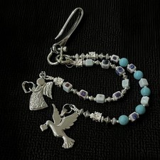 Mens Ceramic Beaded Wallet Chain Keychain Links Jeans Pants Chain Bag DIY Strap