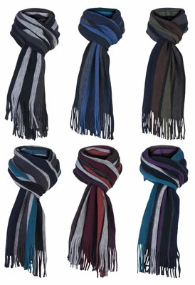 Mens Giovanni Cassini Luxury warm knitted winter Stripes Scarf scarves 6 cols