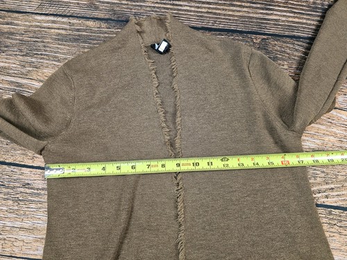 Eileen Fisher Italian Yarn Womens XS Brown 100% Wool Open Front Cardigan Sweater - Picture 9 of 9