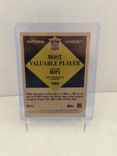 2025 Topps Update Series MVP Insert Willie Mays 1965 NL MVP - Picture 2 of 2
