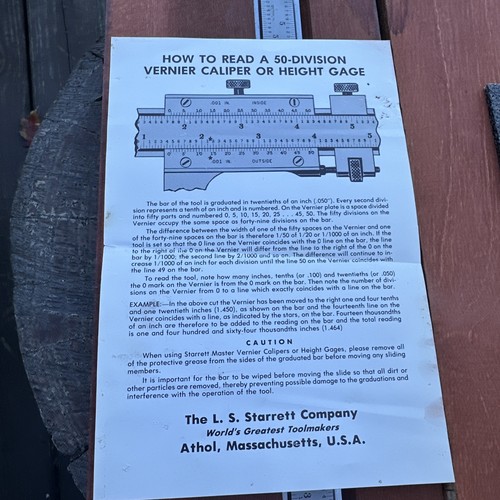 Starrett No. 123 Master Vernier Caliper 14" in Original Box -Used  - Picture 5 of 8