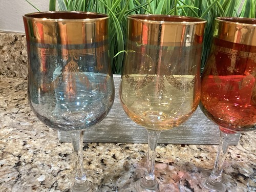 SET of 4 LUMINARC CRISTAL D’ARQUES-DURAND 7” Water Wine Goblets 4 COLORS!! - Picture 3 of 5