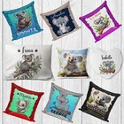 Personalised Koala Design Pillow Cover Sequin Cushion Gift Wedding Cover 242