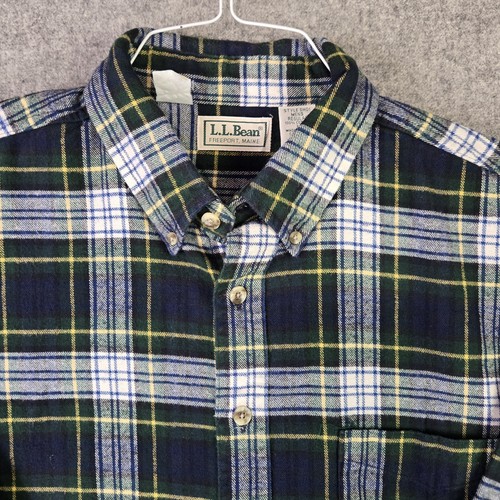 Camisa LL Bean Para Hombre Grande Verde Original Tartán Clásica Cuadros Franela EE. UU. - Imagen 5 de 13