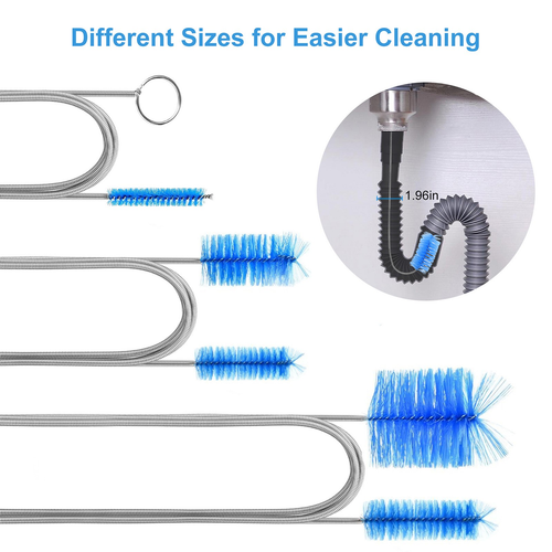 3 PCS Double Ended Drain Cleaning Brush Set Flexible Pipe Clog Remover Tool Kit - Picture 4 of 8
