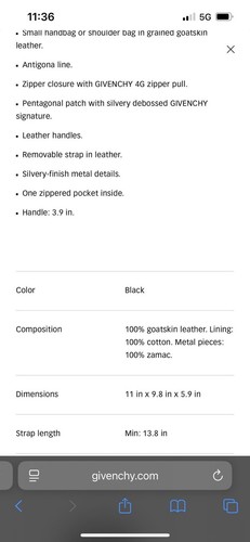 Givenchy Shoulder Bag Small Black - Picture 12 of 12